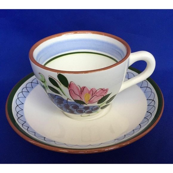 Stangl Fruit and Flowers Cup And Saucer Set Pattern Hand Painted Coffee Tea VTG - Picture 2 of 12